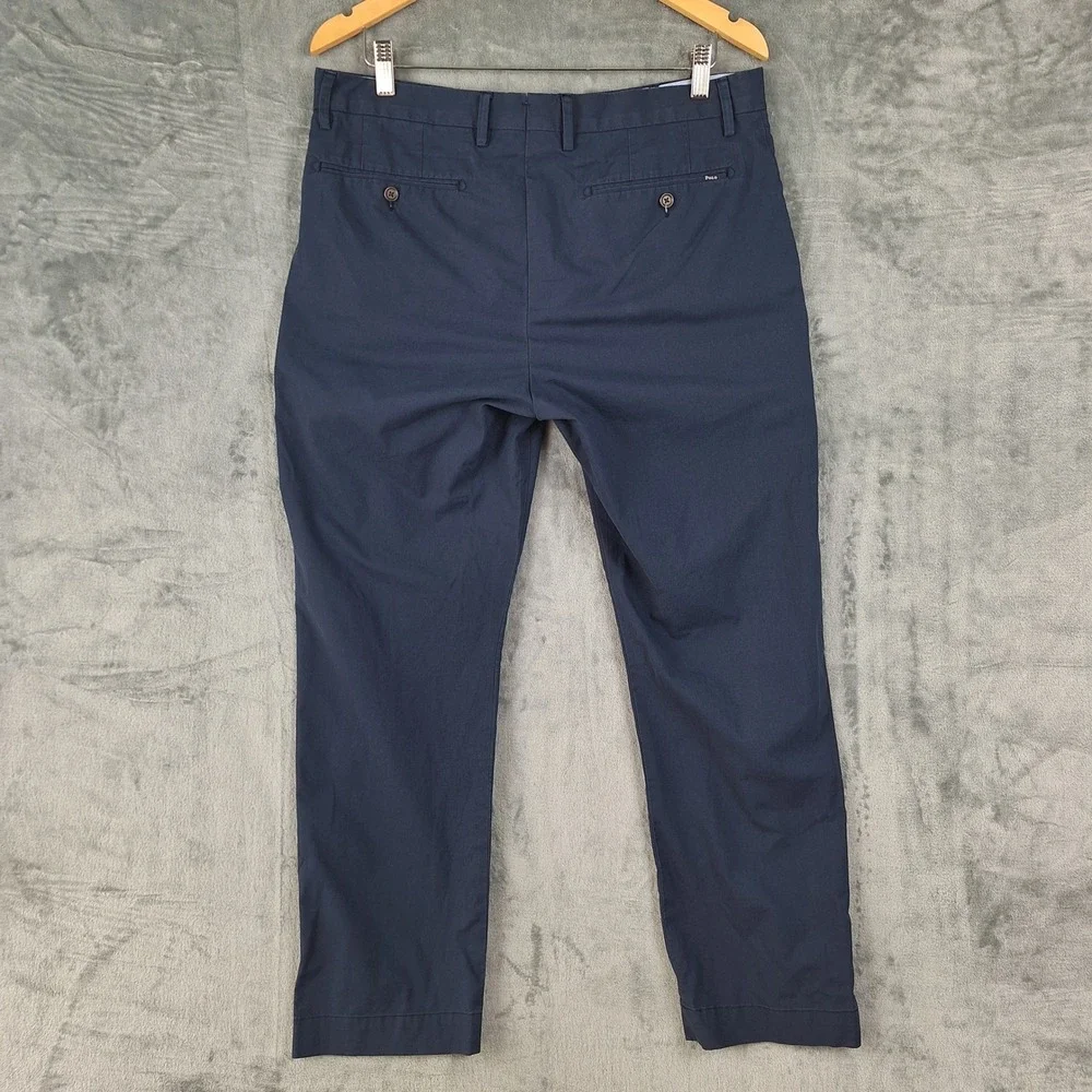 Polo Ralph Lauren Pants Mens 33x30 Navy Blue Straight Fit Preppy Chino Old Money